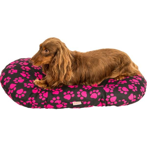 Polštář ovál bavl.Memory Tlapa černo/malinový 100 cm