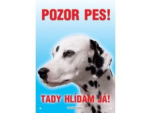 Tabulka pes 26 x 15,5 cm dalmatin