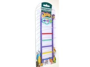 Tatrapet žebřík s počítadlem 22 cm akryl pro malé papoušky
