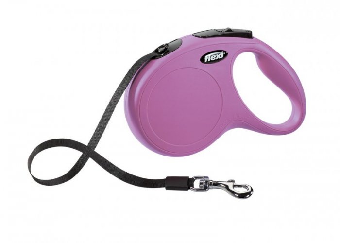 Vodítko FLEXI Classic NEW M pásek 5m/25kg růžová