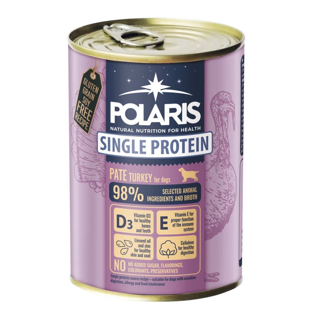 Polaris single protein paté Pes Krůtí, konzerva 400 g