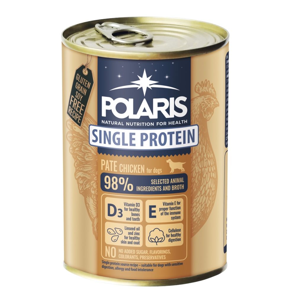 Polaris single protein paté Pes Kuřecí, konzerva 400 g