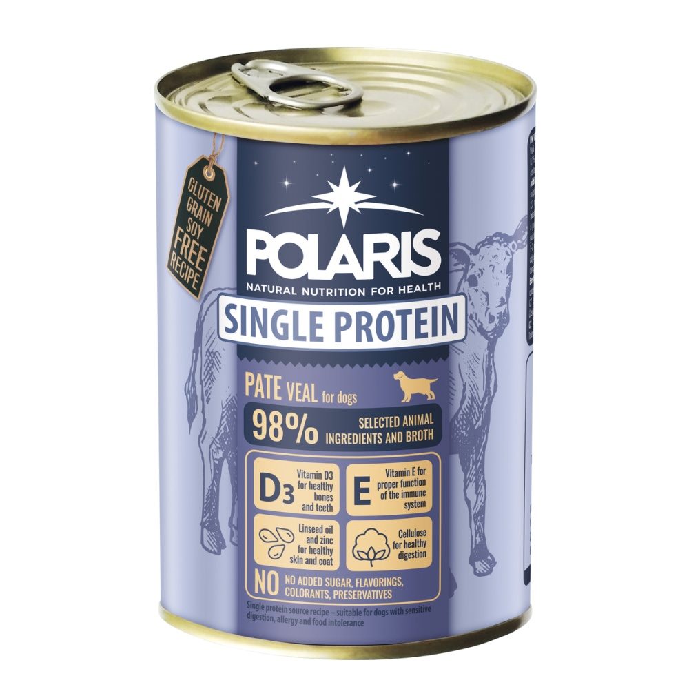 Polaris single protein paté Pes Telecí, konzerva 400 g