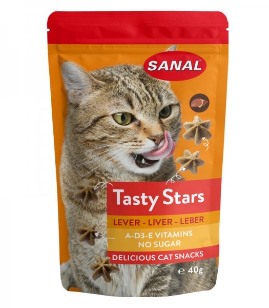 SANAL Cat Tasty Stars Liver hvězdičky s příchutí jater 40 g