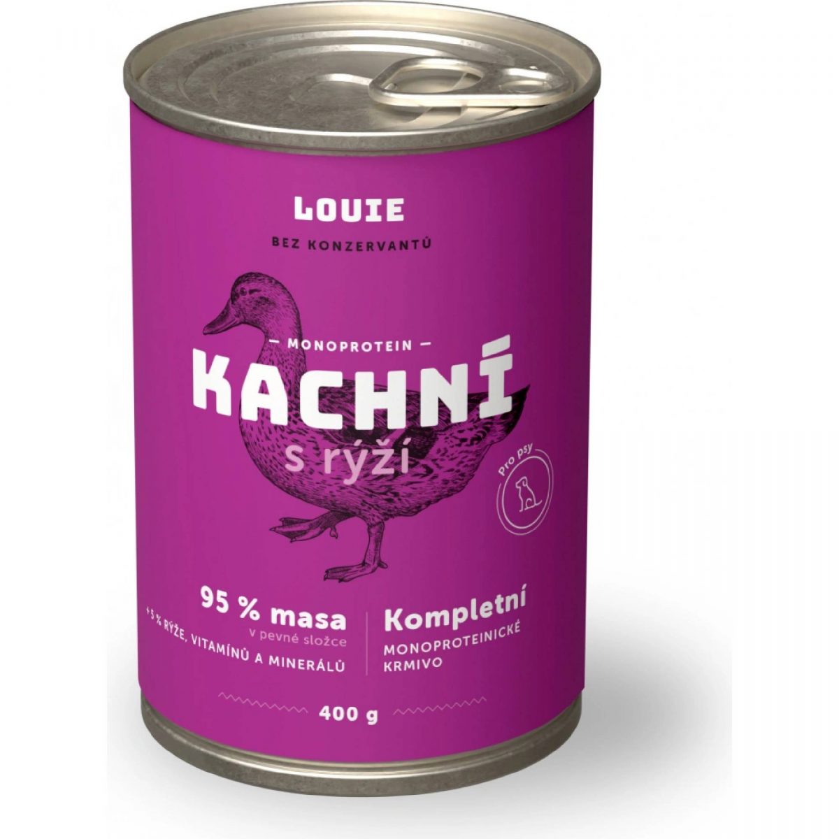 Louie konz. pro psy kachní s rýží 400 g