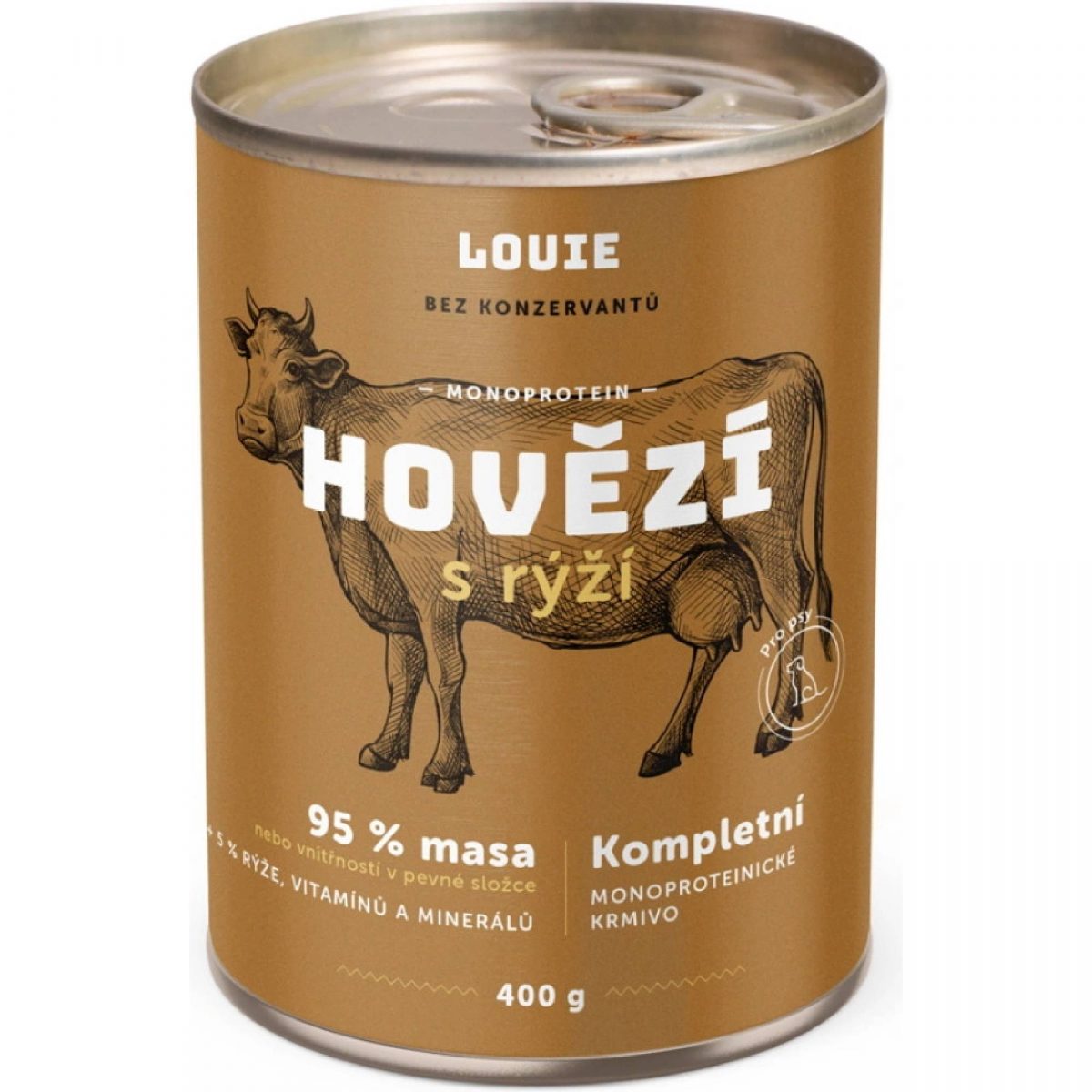 LOUIE Konzerva pro psy - hovězí 400 g
