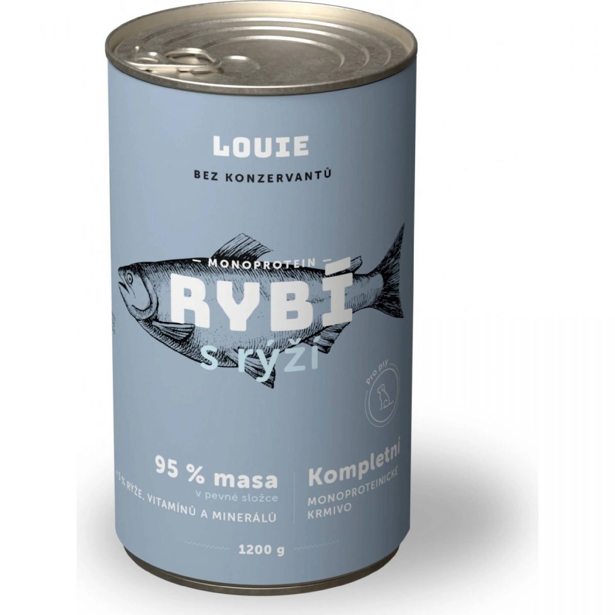 Louie konz. pro psy ryba s kuřecím a rýží 1200 g