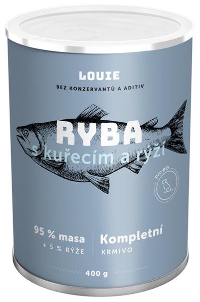 Louie konz. pro psy ryba s kuřecím a rýží 400 g