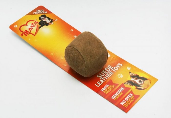 MARTY kožená koule - hračka pro psy 10 cm