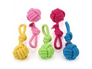 Míček přetahovací bavlna tmavě růžový 28/6cm