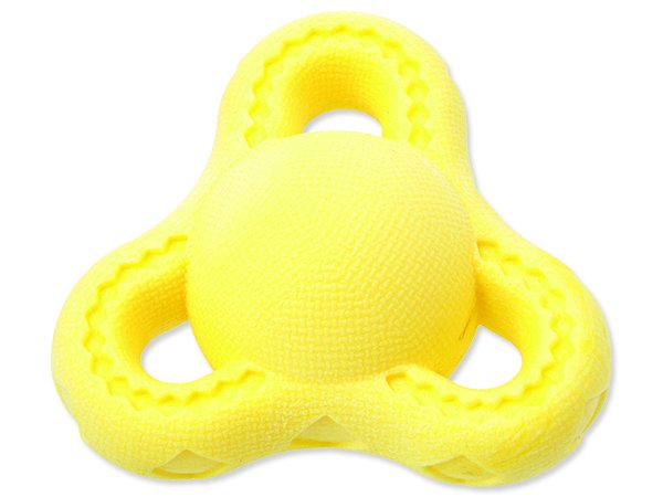 Hračka DOG FANTASY FTPR triangl na pamlsky žlutý 13 cm 1ks