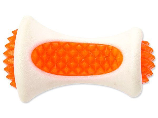 Hračka DOG FANTASY TPR LED kost bílá 12,5 cm 1ks