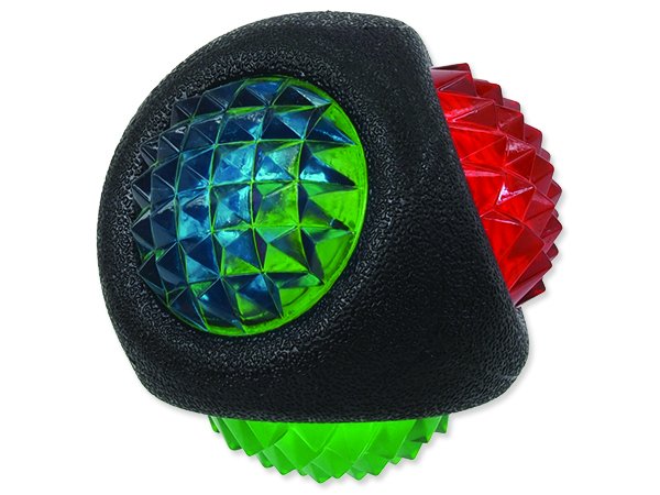 Hračka DOG FANTASY TPR LED míček černý 7,7 cm 1ks