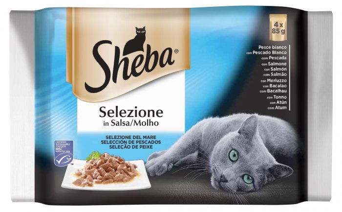 SHEBA kapsička SELECTION in Sauce Rybí výběr ve Šťávě 4pack 340g