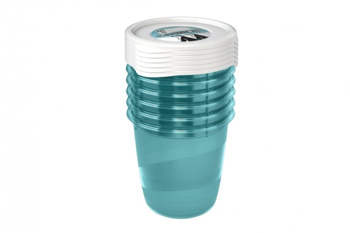 Set dóz kulatých s popisovatelným víčkem  - mia "polar" 6x0,35l