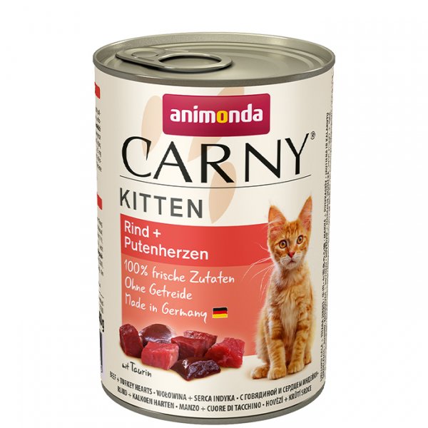 ANIMONDA konzerva CARNY Kitten hovězí krůtí srdce 400 g