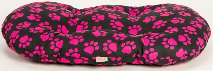 Polštář ovál bavl. Tlapa černo/malinový 120 cm