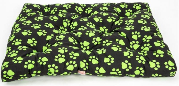 Matrace bavl. Tlapa černo/zelená 125 x 100 x 10 cm