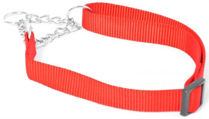 Obojek nylon polostah.Červená DUVO+ 1,5 x 30-40 cm