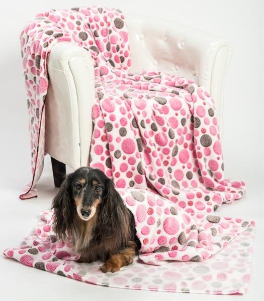 Deka froté soft Pohádka červená s kruhy 150 x 120 cm