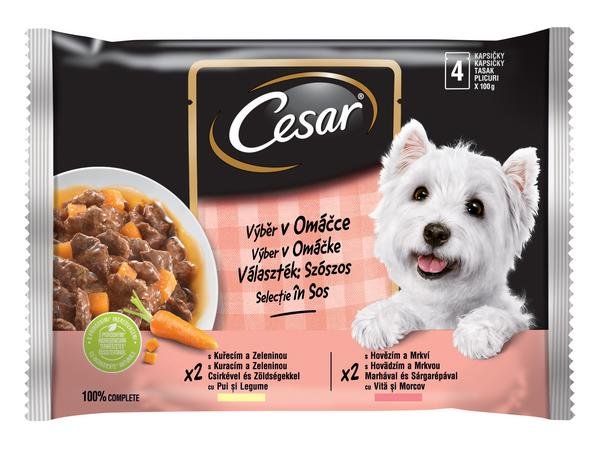 Cesar Selection kapsa výběr v omáčce 4x100g