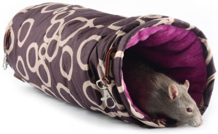 Tunel fretka závěsný Max hnědo-fialový průměr 15 cm, délka 40 cm