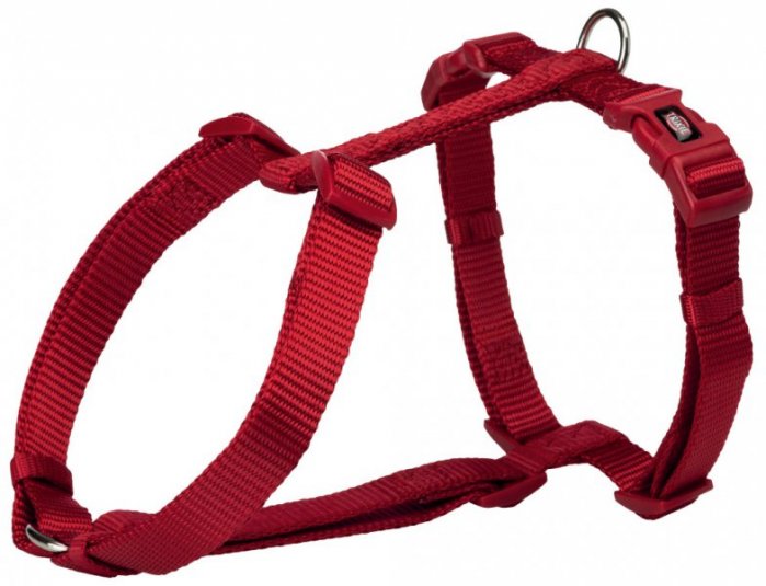 H-postroj PREMIUM - červená L-XL:hruď:75-120cm/25mm