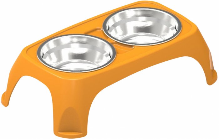 Miska Build steel double mix barev 31,2x18,2x8cm