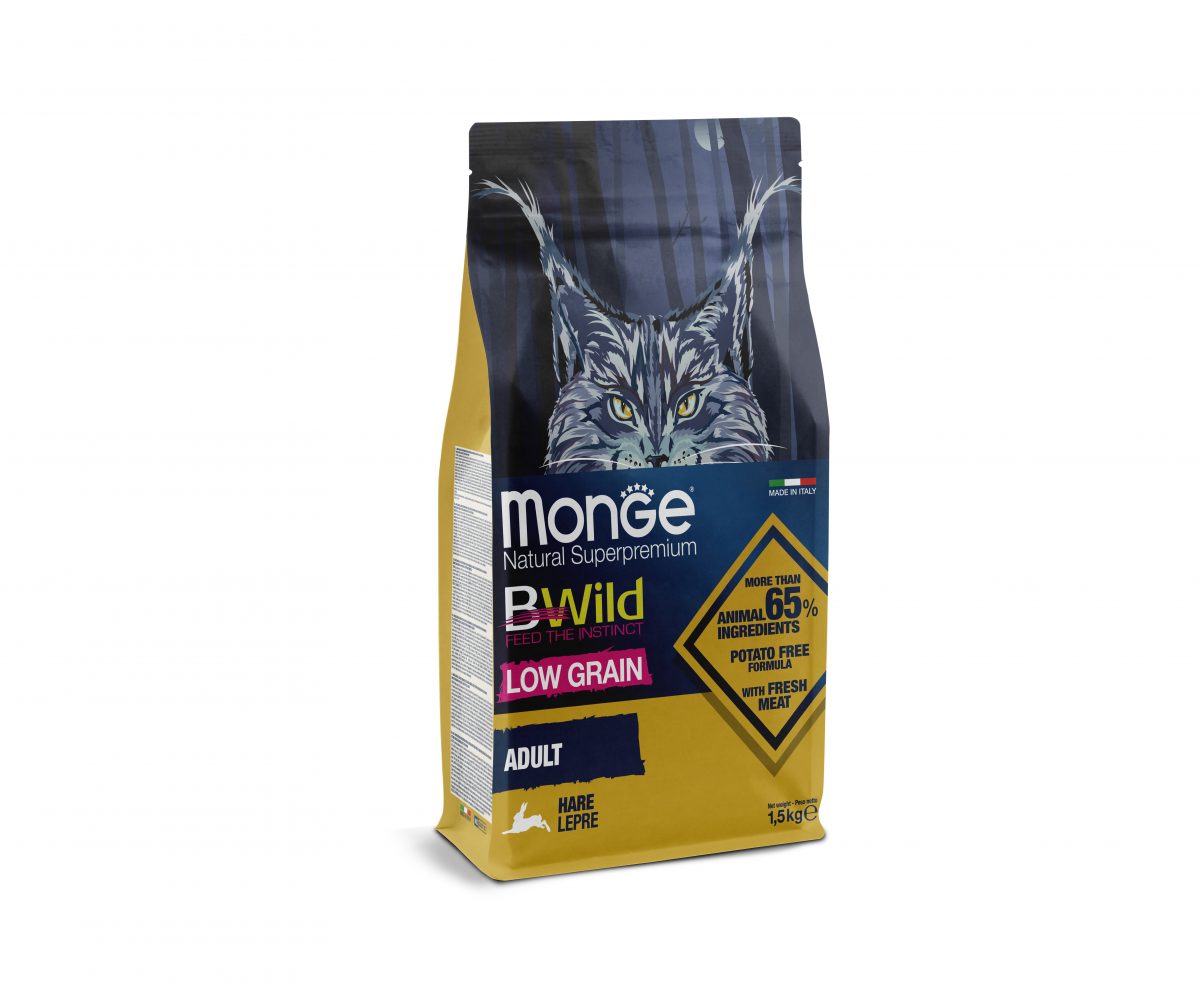 MONGE BWILD Cat - Zajíc, Adult 10kg chovatelcké balení