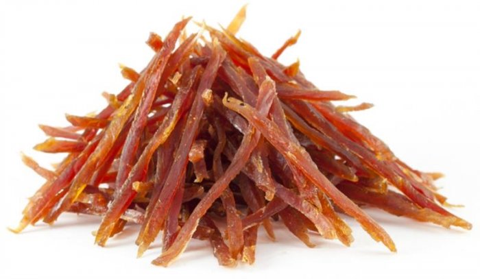 Want Dog poch. Měkké kachní jerky proužky 100g