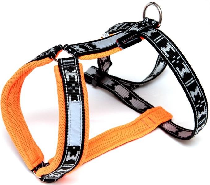 Postroj nylon Run - oranžová ManMat vel.L - krk 49-52 cm
