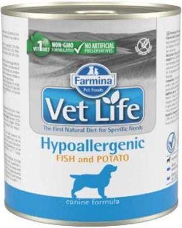 Vet Life Natural Dog konz. Hypoaller Fish&Potato 300g