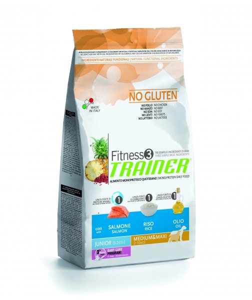 Nova Foods Trainer Fitness Junior Medium/Maxi losos a rýže 3kg