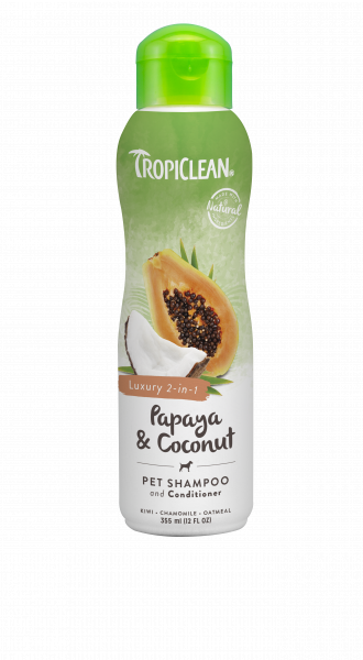 TropiClean Luxury 2v1 šampon papája a kokos 355 ml