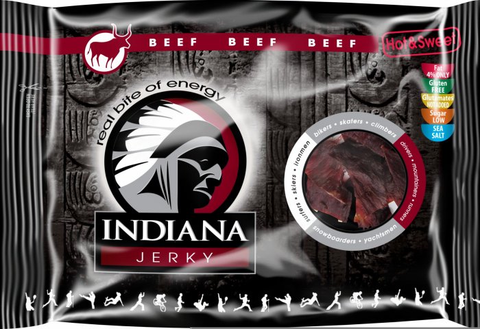 INDIANA Jerky hovězí, Hot & Sweet, 100g