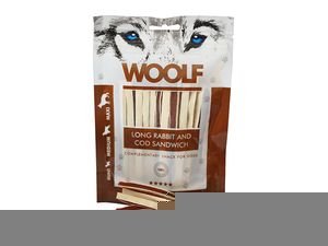 WOOLF pochoutka soft Rabbit&Pollock sandwich LONG 100g