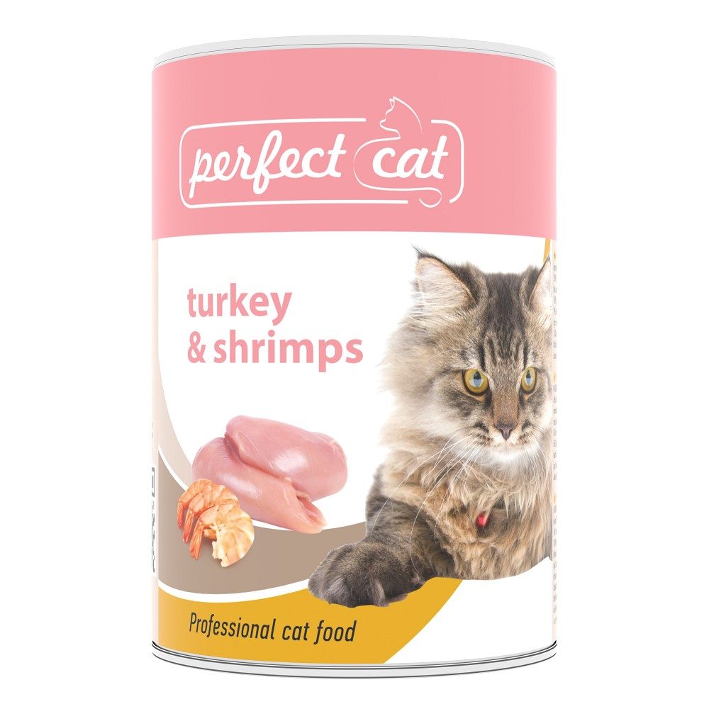 Perfect Cat Turkey&Shrimps (krůtí&krevety), 400g