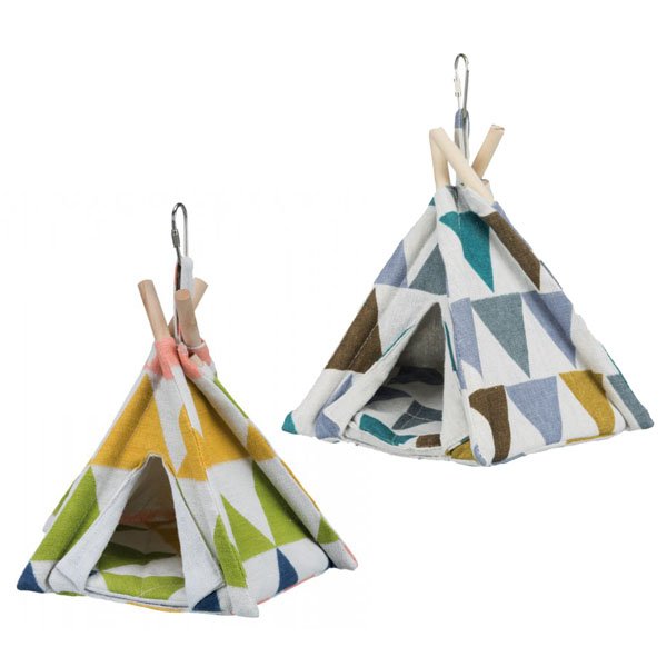 Látkový stan pro ptáky, závěsný 19 x 20 x17 cm