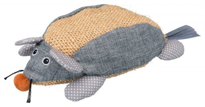 Sisalová myš, sisal/látka 30 cm přírodní/šedá