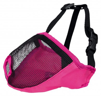 Náhubek pro krátkonosá plemena, polyester XS-S 15 cm růžový