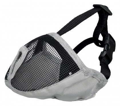 Náhubek pro krátkonosá plemena, polyester M, 40 cm, šedý