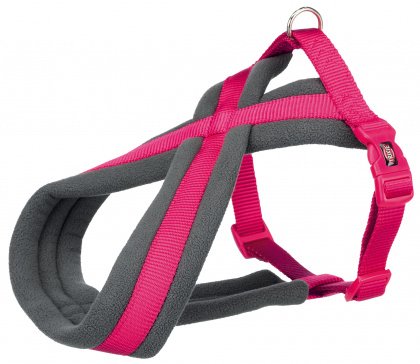 Nylonový postroj PREMIUM podšitý - fuchsie L:hruď:60-100cm/25mm