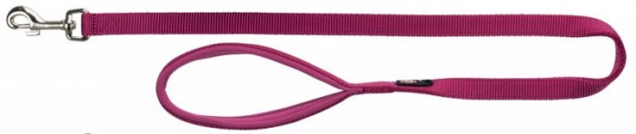 Vodítko PREMIUM s vyplněnou rukojetí 1m/20mm (M-L)  - fuchsie