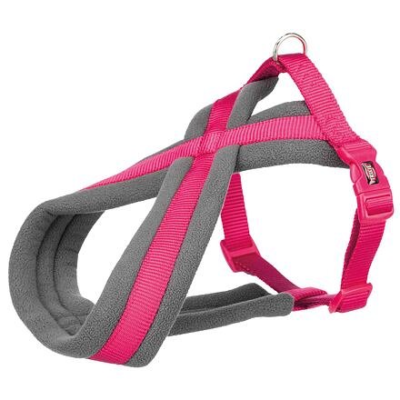 Nylonový postroj PREMIUM podšitý - fuchsie S-M:hruď:40-70cm/20mm
