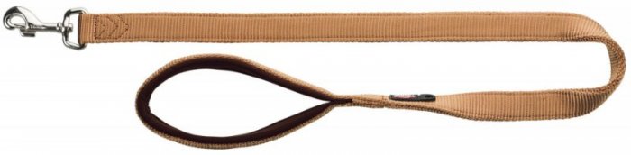 Vodítko PREMIUM s vyplněnou rukojetí 1m/20mm (M-L)  - karamel