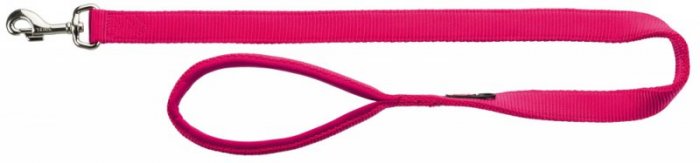 Vodítko PREMIUM s vyplněnou rukojetí 1m/25mm (L-XL)  - fuchsie
