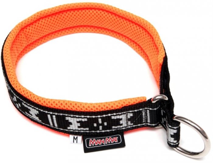 Obojek nylon polstrovaný - oranžový ManMat 29 cm