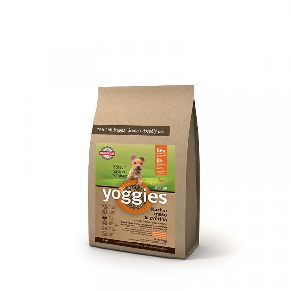 Yoggies Minigranule lisované za studena Active, kachna a zvěřina 4kg