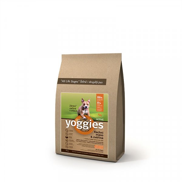 Yoggies granule lisované za studena Active, kachna a zvěřina 4kg