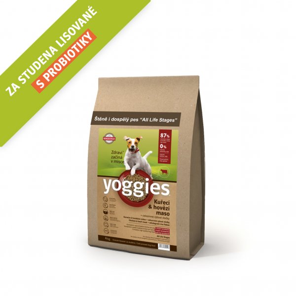 Yoggies Minigranule lisované za studena kuřecí a hovězí maso 4kg